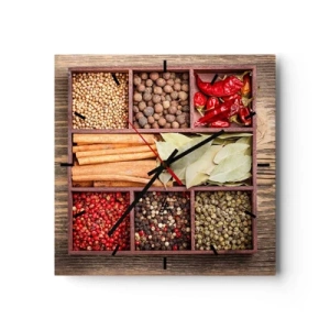 Wandklok - Klok - Volgorde van vormen, boeket van aroma's - 40x40 cm