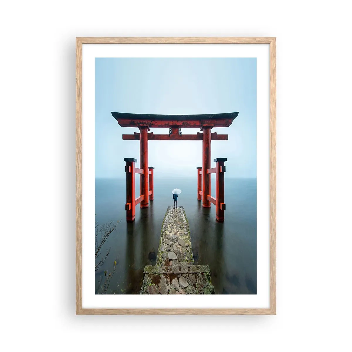 Een poster in een licht eiken lijst - Japanse mijmering - 50x70 cm