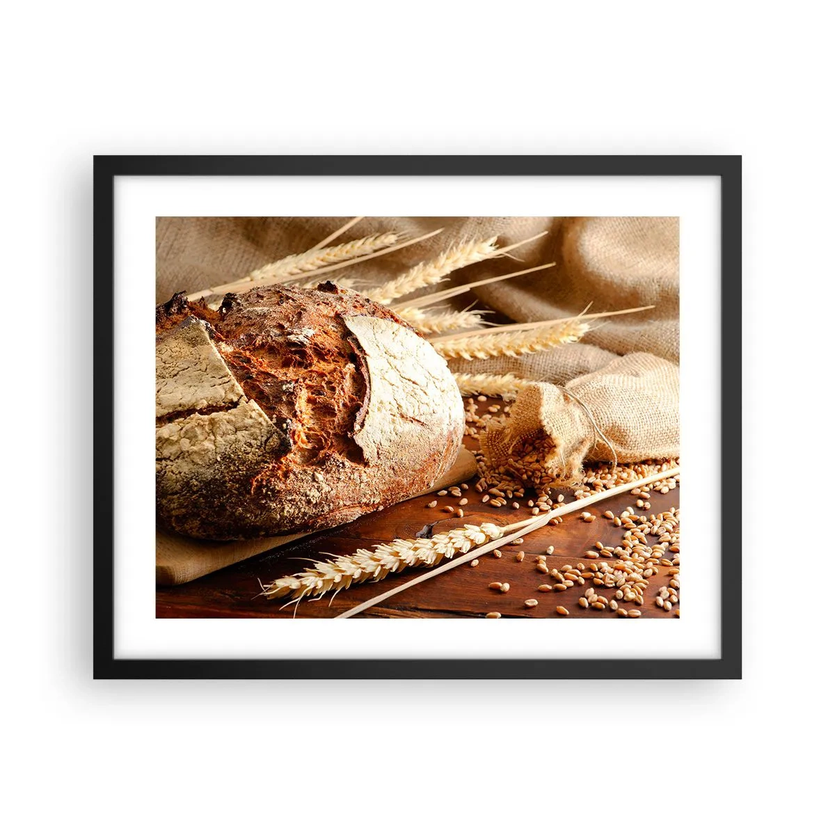 Poster in een zwarte lijst - Smakelijk, geurig, knapperig - 50x40 cm