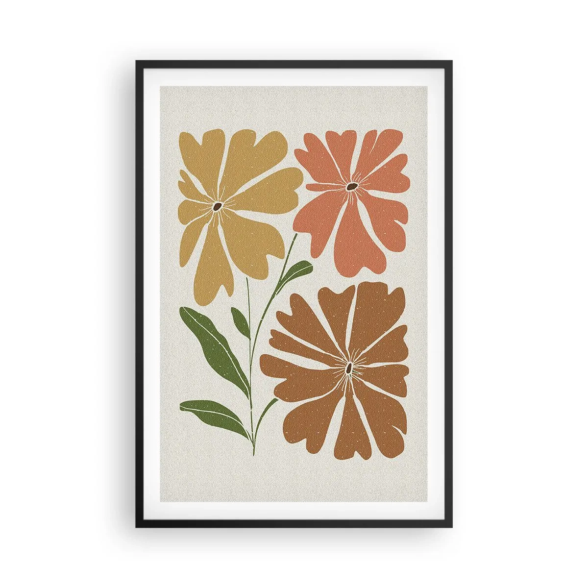 Poster in een zwarte lijst - Natuur en geometrie - 61x91 cm