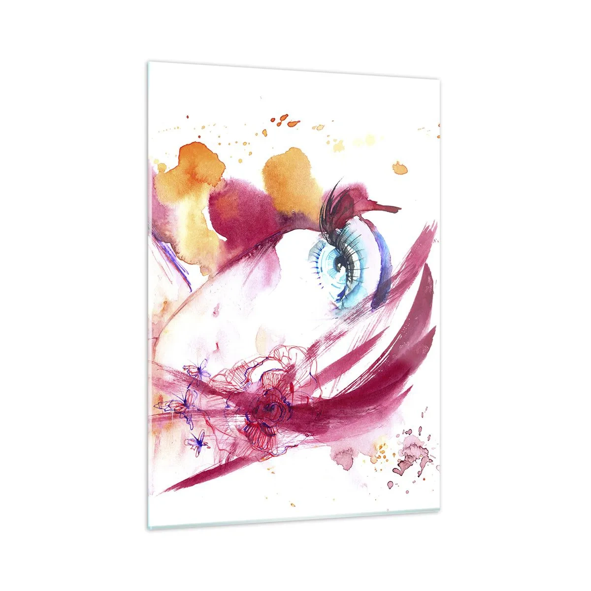 Schilderen op glas - De wereld gedijt in nabijheid - 50x70 cm