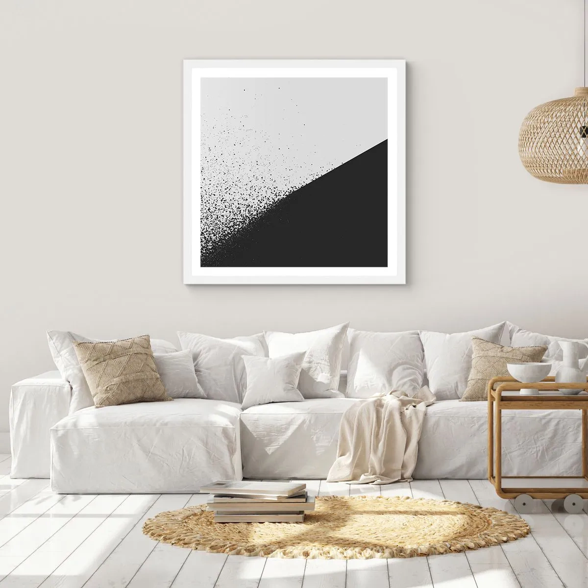 Poster in een witte lijst - Steeds sneller, meer en meer - 60x60 cm