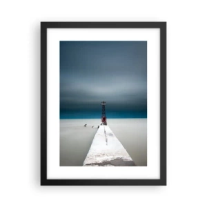 Poster in een zwarte lijst - Om de uitgestrektheid te ontmoeten - 30x40 cm