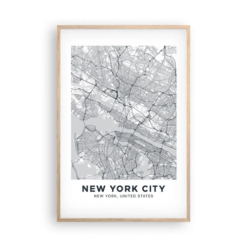 Een poster in een licht eiken lijst - De anatomie van een metropool - 61x91 cm