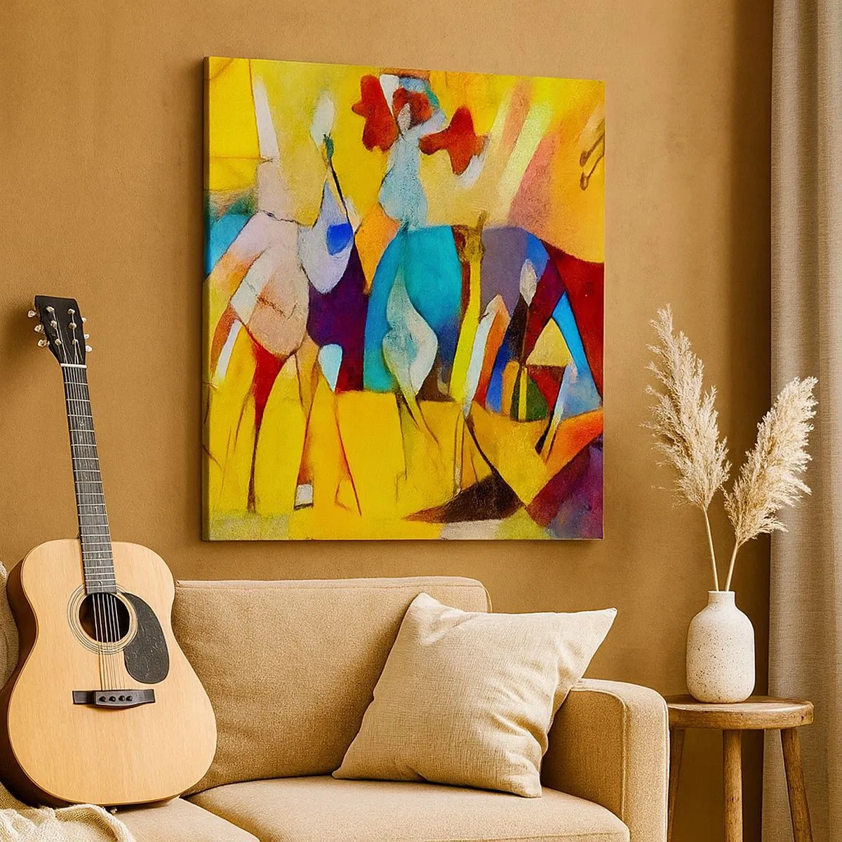 Schilderen op canvas - Zon - leven - vreugde - 30x30 cm