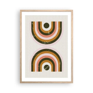 Een poster in een licht eiken lijst - Tweeling abstractie - 50x70 cm