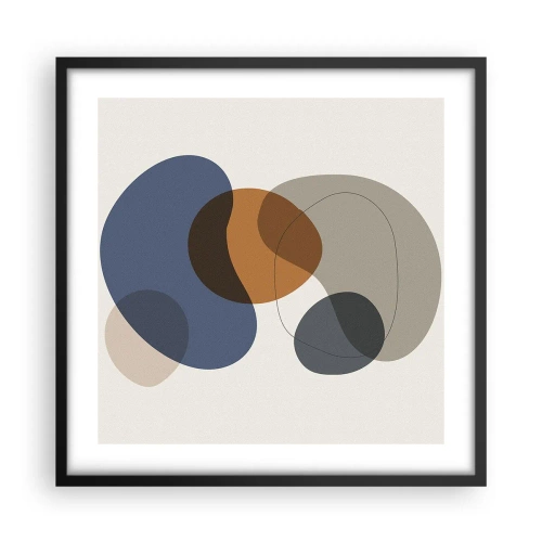 Poster in een zwarte lijst - Kleur druppels - 50x50 cm