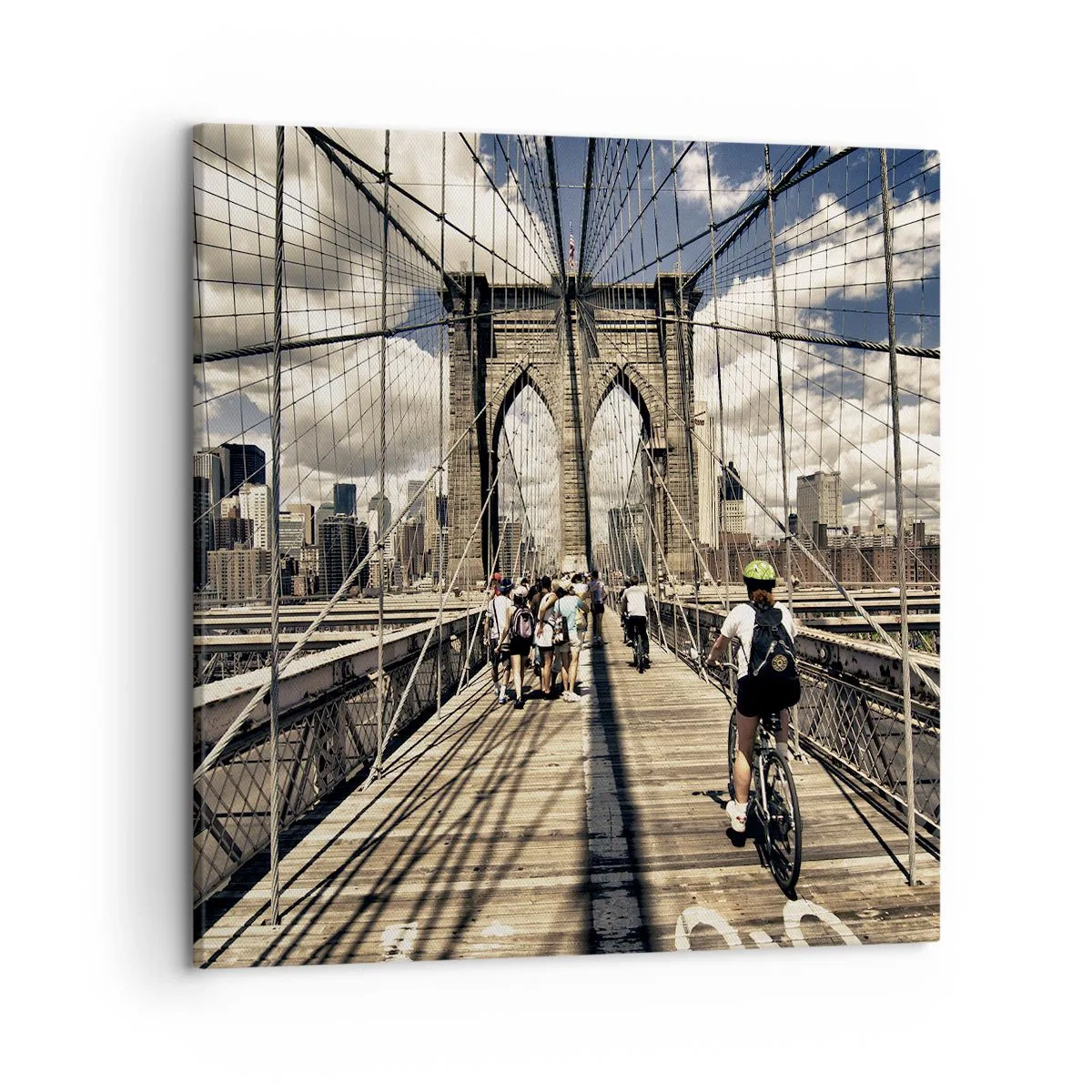 Schilderen op canvas - Midden in het hart van de stad - 50x50 cm