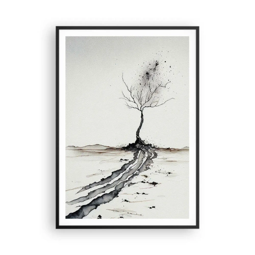 Poster in een zwarte lijst - Winterse melancholie - 70x100 cm