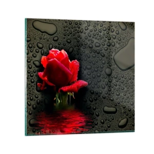 Schilderen op glas - Rood en zwart - 30x30 cm