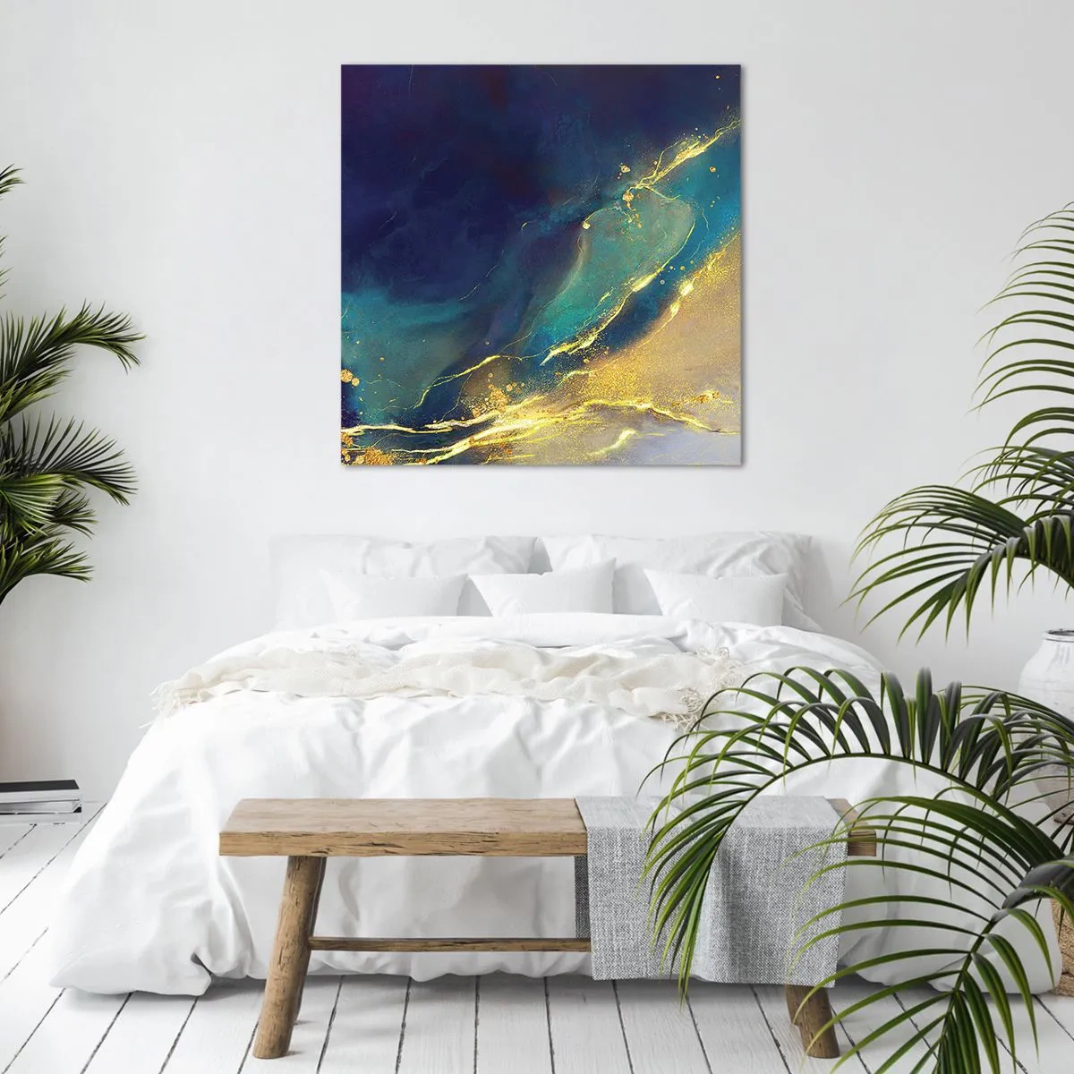Schilderen op canvas - De gouden poel - 50x50 cm