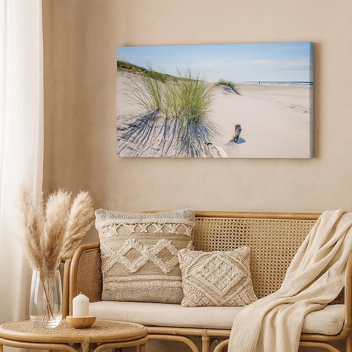 Schilderen op canvas - De mooiste zandstrand? Oostzee-strand - 30x30 cm