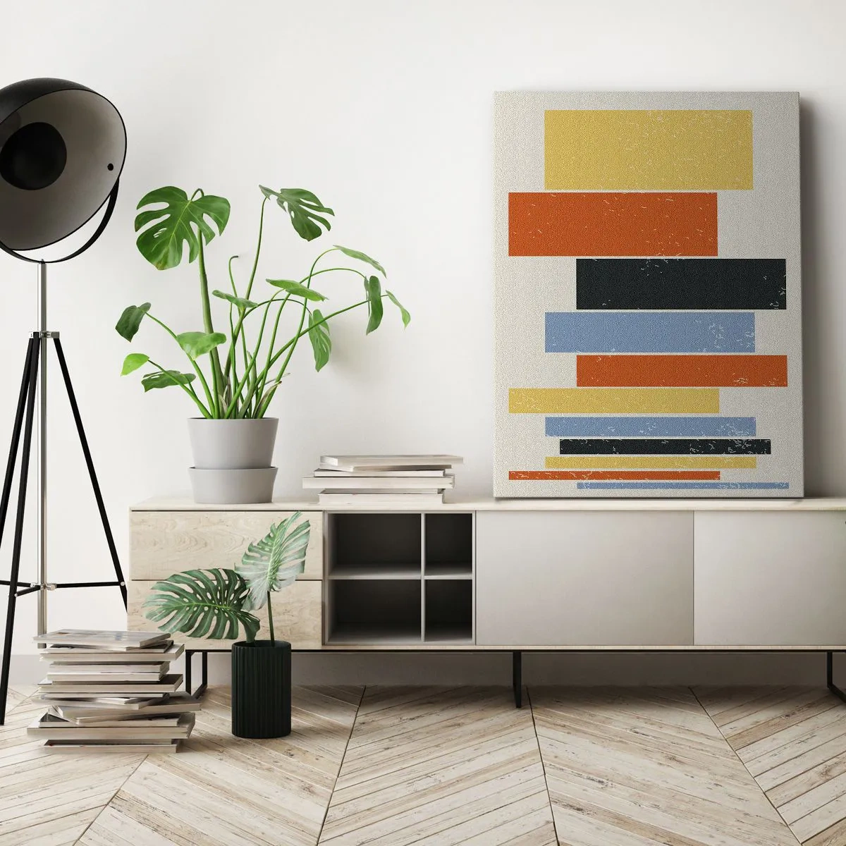 Schilderen op canvas - Muzieknotatie - 45x80 cm