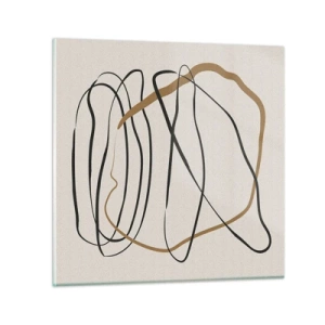 Schilderen op glas - Compositie – loopdans - 70x70 cm