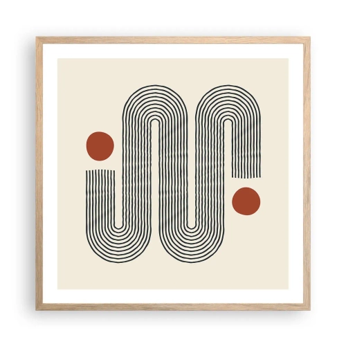 Een poster in een licht eiken lijst - Van het begin tot het eind - 60x60 cm