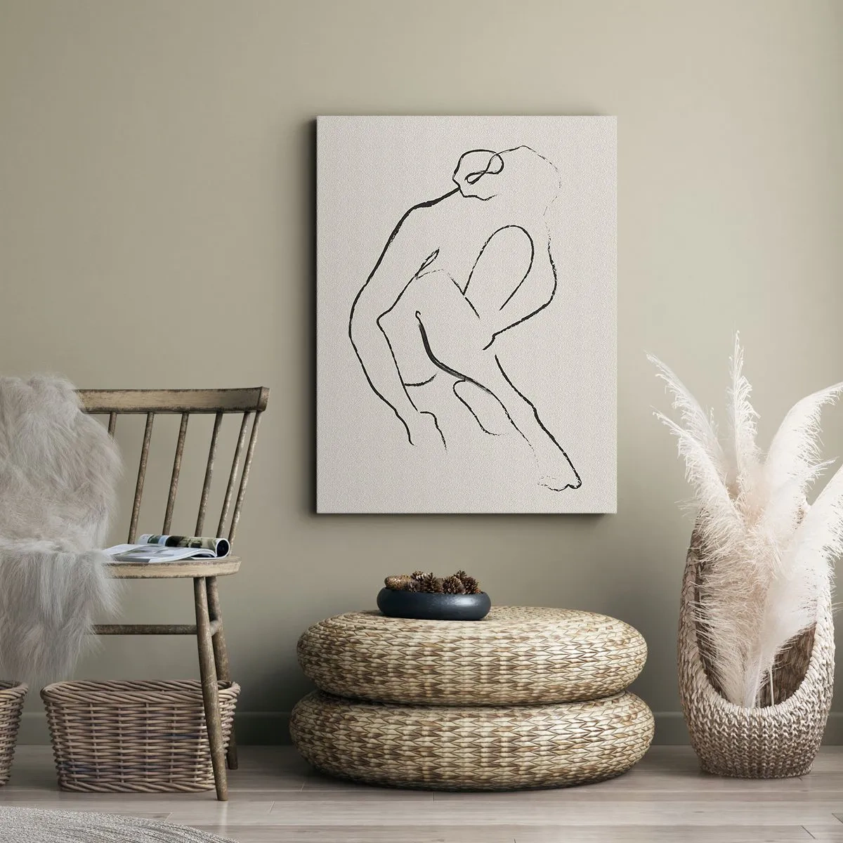 Schilderen op canvas - Intieme schets - 45x80 cm