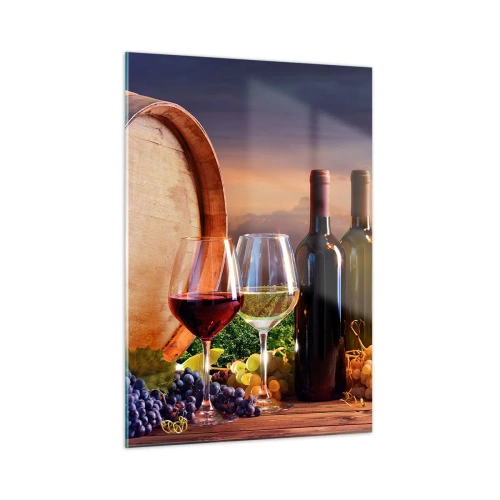 Schilderen op glas - Het leven smaakt hier - 50x70 cm