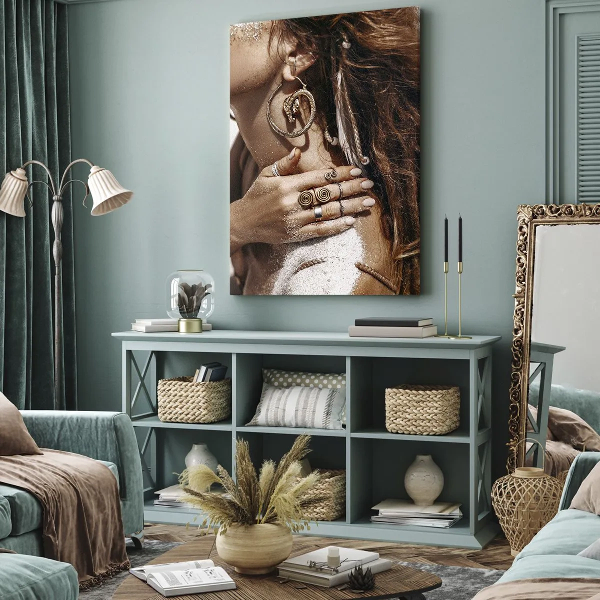 Schilderen op canvas - Koningin van het wilde strand - 65x120 cm