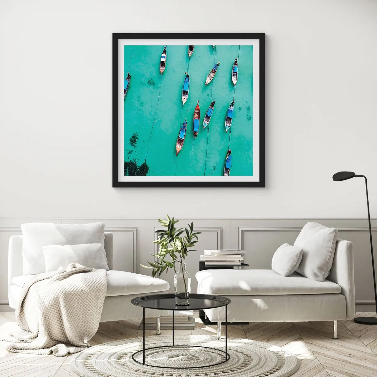 Poster in een zwarte lijst - In blijde verwachting - 30x30 cm