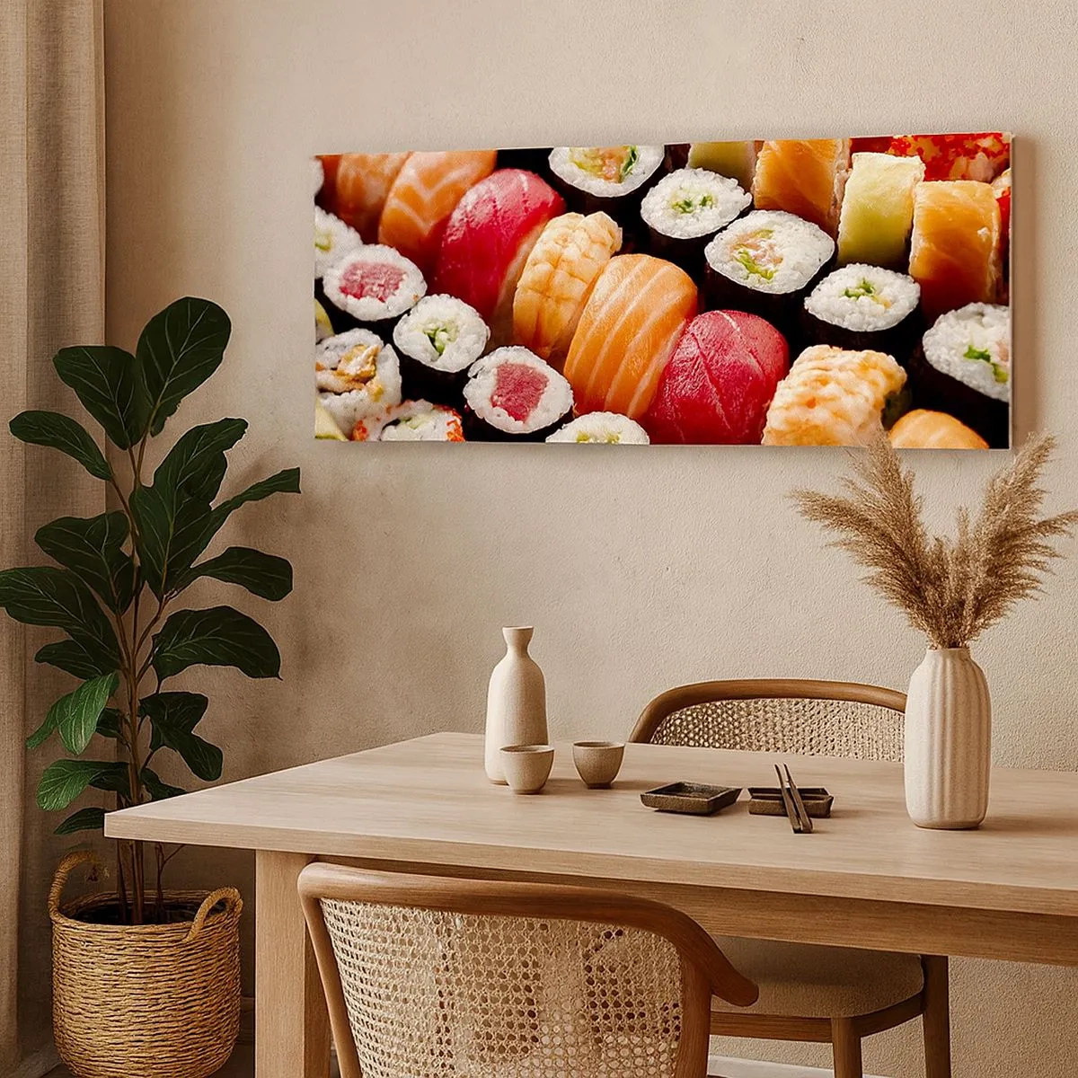 Schilderen op canvas - Kleuren en smaken van Azië - 100x40 cm