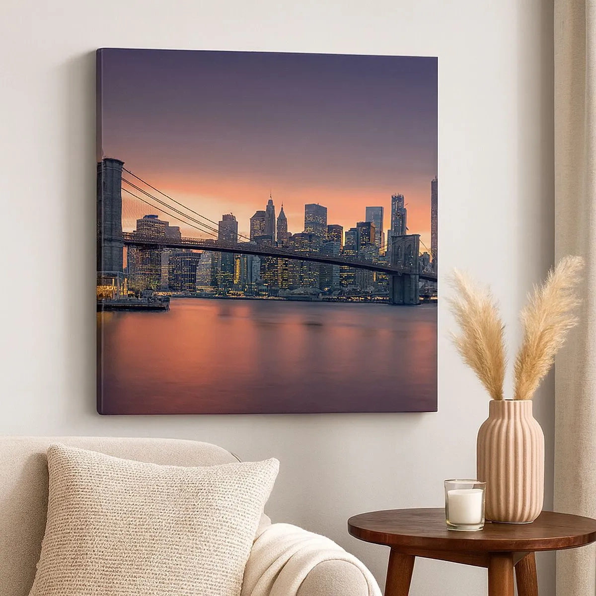 Schilderen op canvas - Ondergedompeld in lila stilte - 30x30 cm