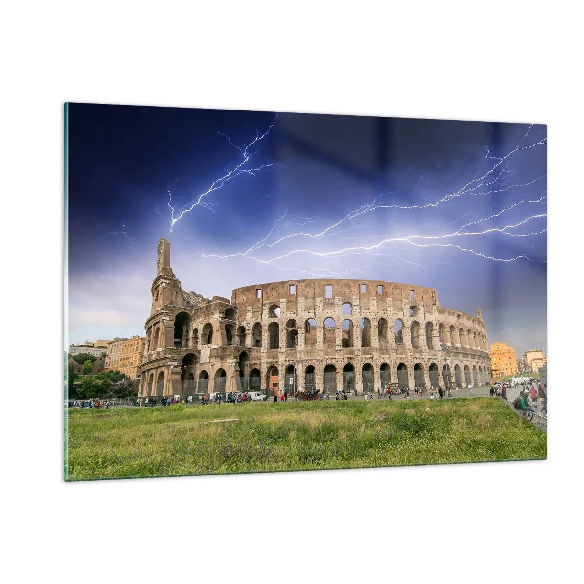 Schilderen op glas - Strijd Arena - 120x80 cm