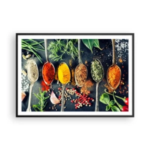 Poster in een zwarte lijst - Culinaire magie - 100x70 cm