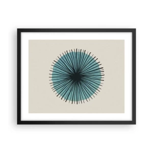 Poster in een zwarte lijst - Stralend in het blauw - 50x40 cm