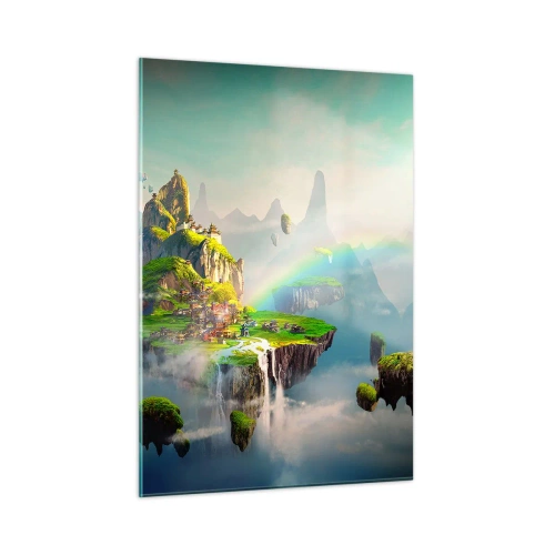 Schilderen op glas - Midden in de lucht - gelukkige eilanden - 50x70 cm