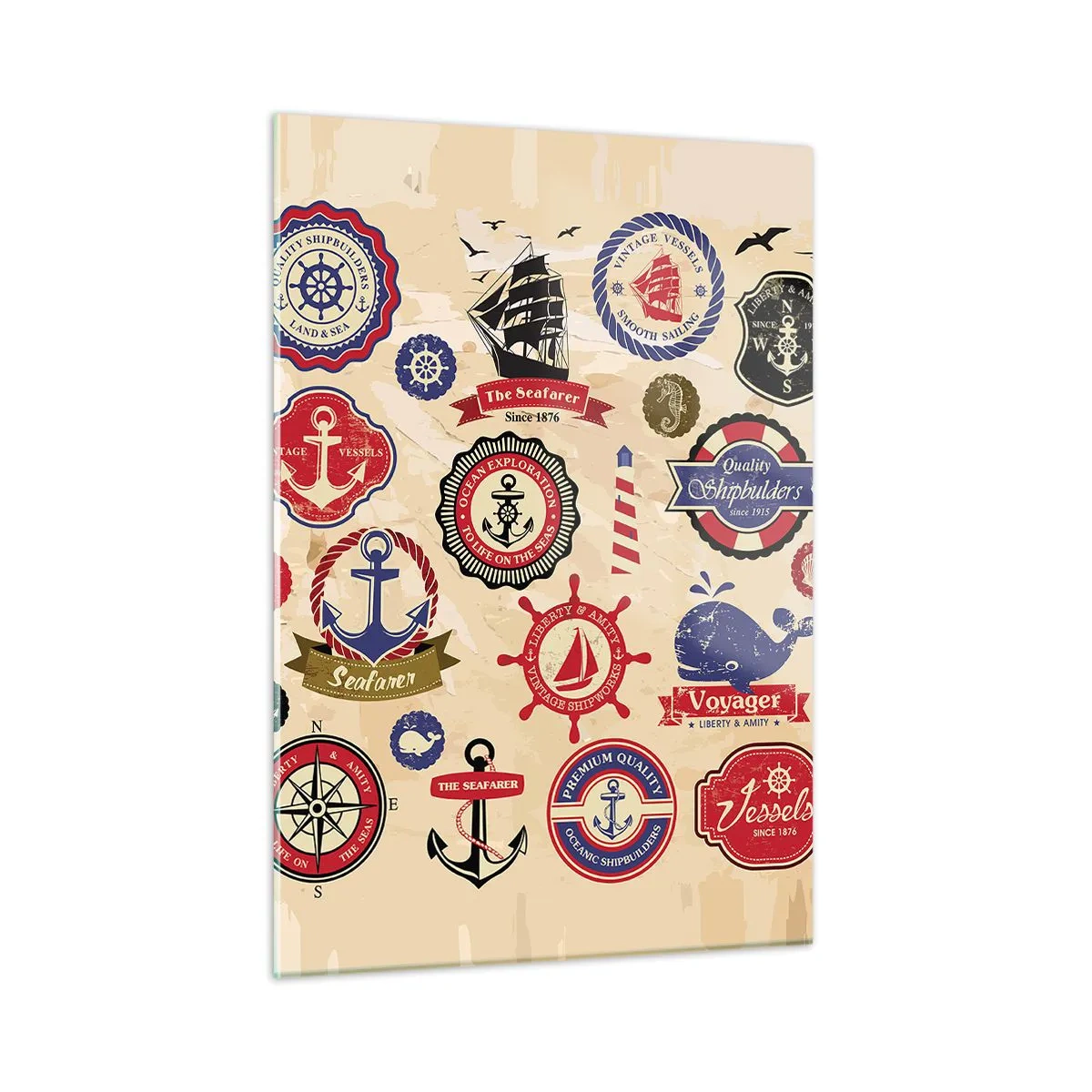 Schilderen op glas - Zeilende broederschap - 50x70 cm