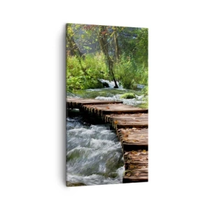 Schilderen op canvas - Boven de schuimige waterval - 45x80 cm