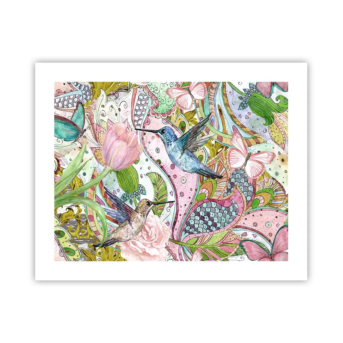 Poster - Verstrikt in wijnstokken - 50x40 cm