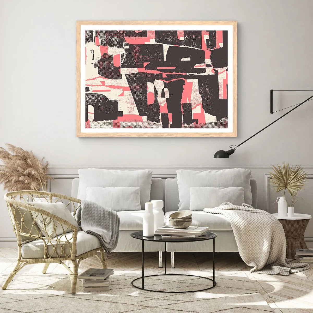 Een poster in een licht eiken lijst - Al dit lawaai - 91x61 cm