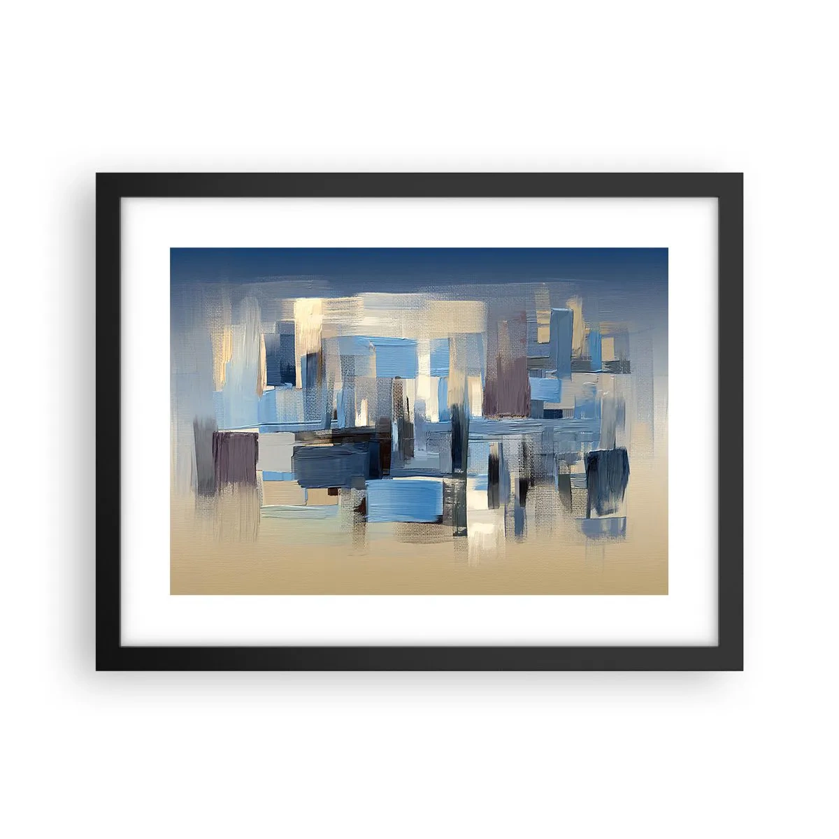 Poster in een zwarte lijst - Blauwe constructie - 40x30 cm