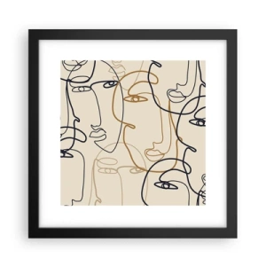 Poster in een zwarte lijst - Het portret is vermenigvuldigd - 30x30 cm