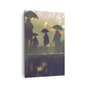 Schilderen op canvas - Vanuit het perspectief van een regendruppel - 80x120 cm