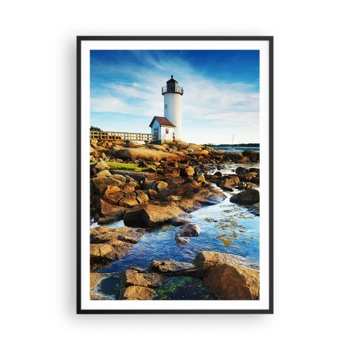 Poster in een zwarte lijst - Kom blij terug, ik wacht - 70x100 cm