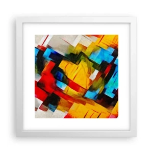 Poster in een witte lijst - Een veelkleurig lagen koekje - 30x30 cm