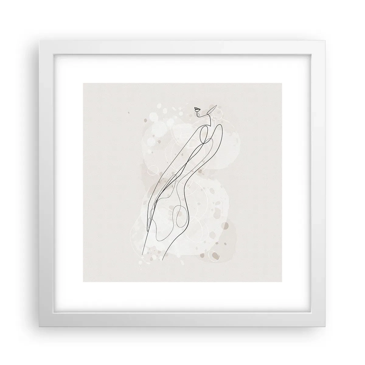 Poster in een witte lijst - De blik dwaalt af - 30x30 cm