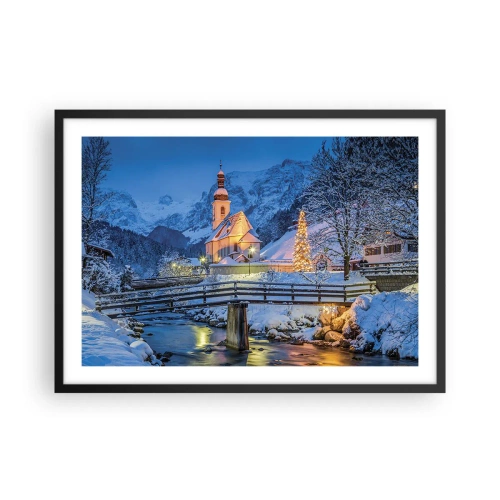 Poster in een zwarte lijst - Kerstgeest - 70x50 cm