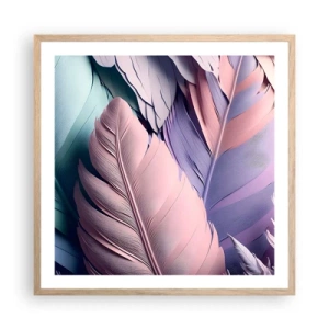 Een poster in een licht eiken lijst - Vogel chique - 60x60 cm