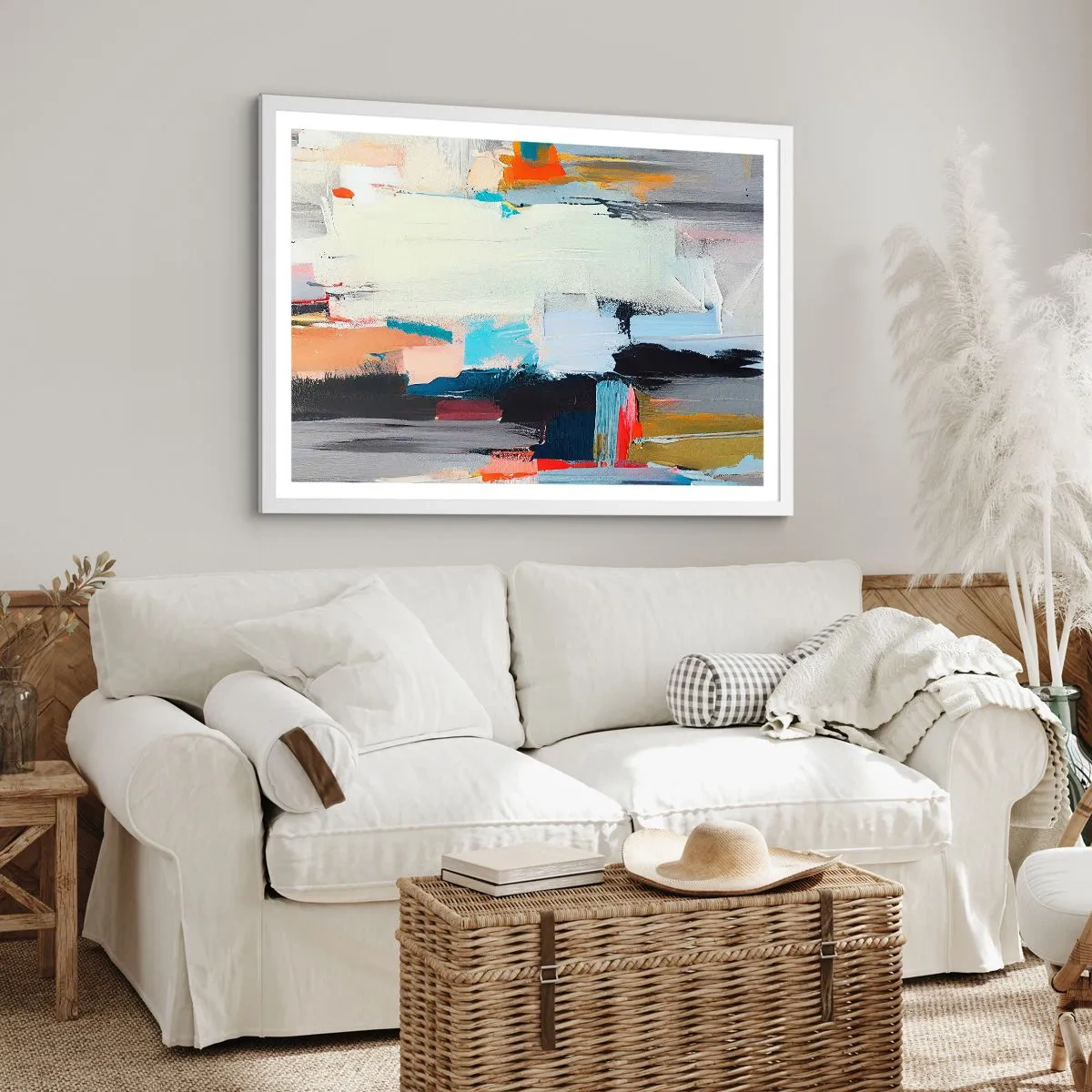 Poster in een witte lijst - Is er een methode? - 100x70 cm