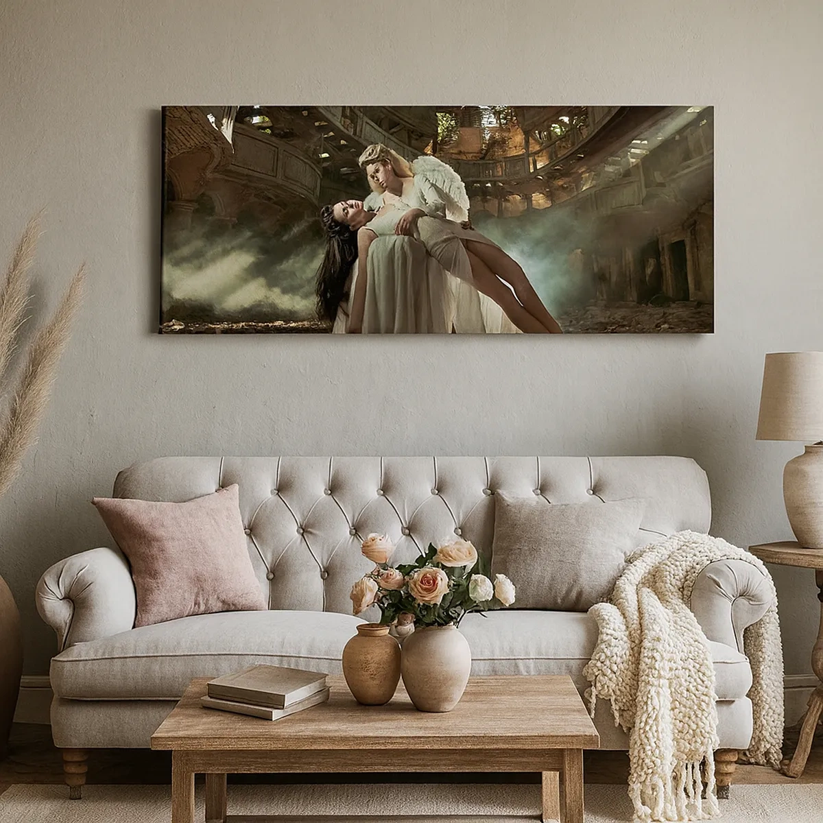 Schilderen op canvas - De geest van het oude theater - 30x30 cm