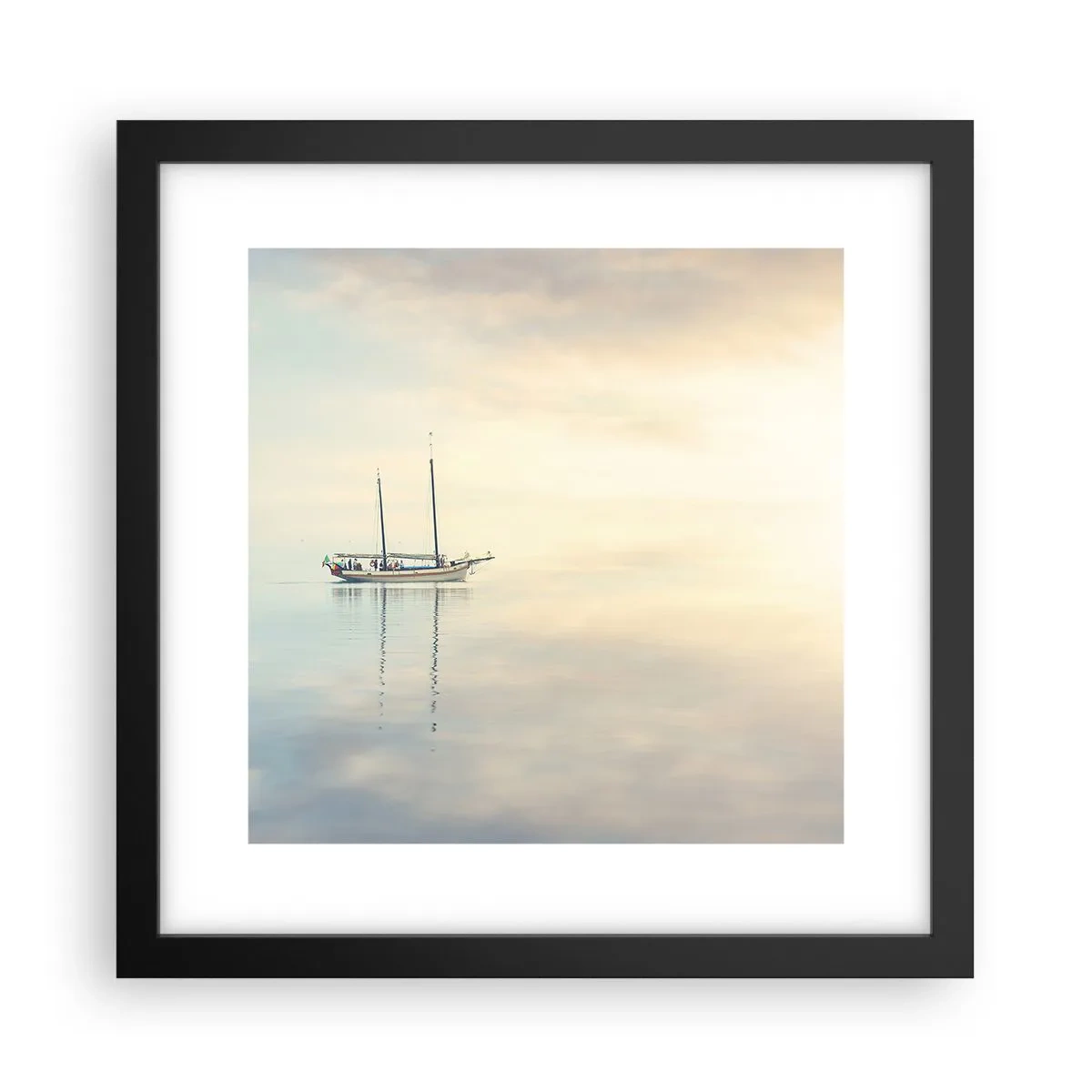 Poster in een zwarte lijst - In een zee van stilte - 30x30 cm
