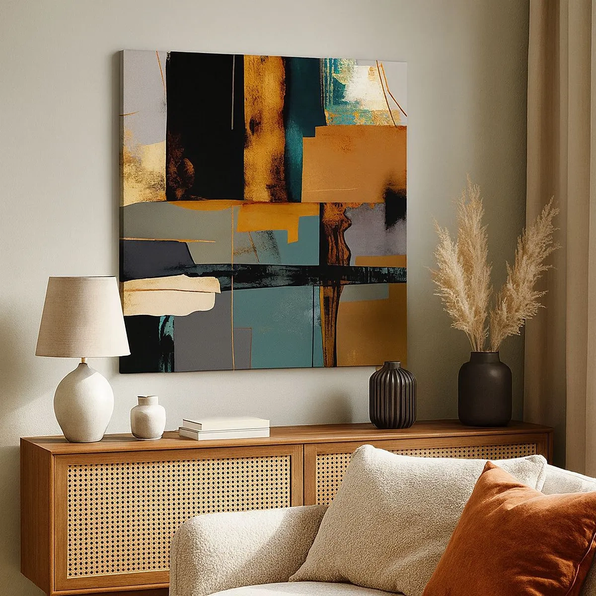 Schilderen op canvas - Abstractie – licht en schaduw - 30x30 cm