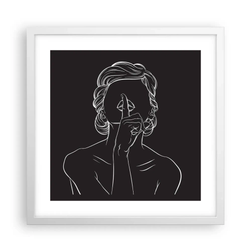 Poster in een witte lijst - Schoonheid bloeit in stilte - 40x40 cm