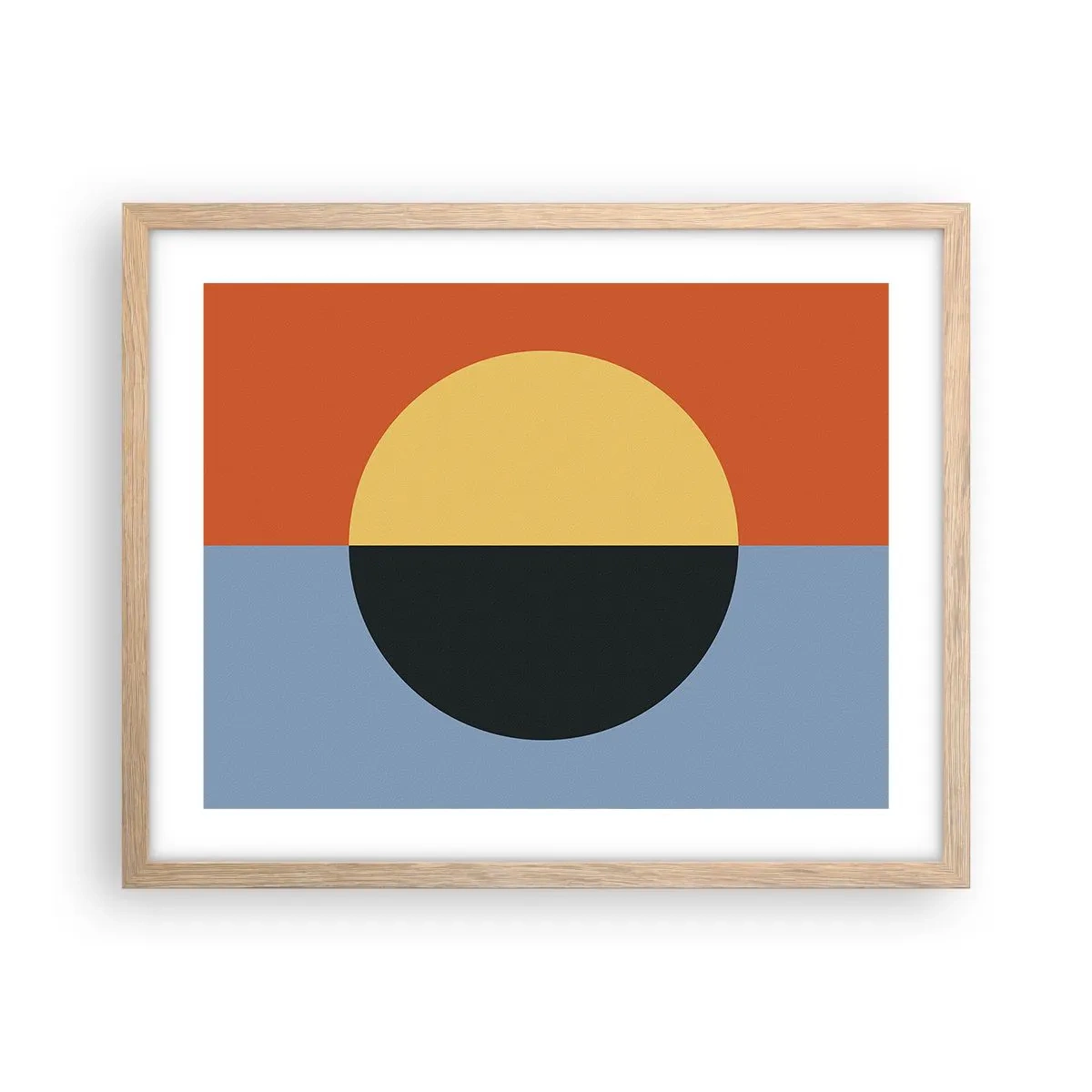 Een poster in een licht eiken lijst - Een compositie van warmte en koelte - 50x40 cm
