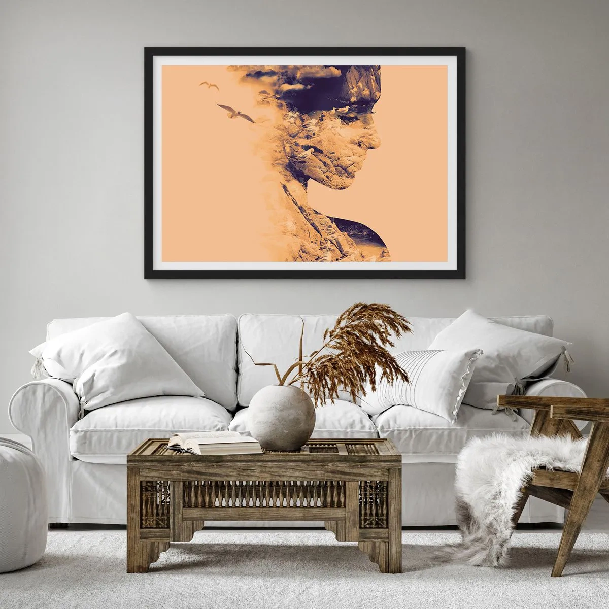 Poster in een zwarte lijst - Van nature mooi - 40x30 cm