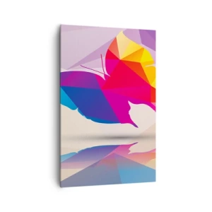 Schilderen op canvas - Vlinder regenboog - 80x120 cm