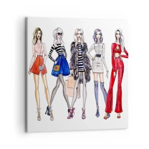 Schilderen op canvas - Elke week Fashion Week - 50x50 cm